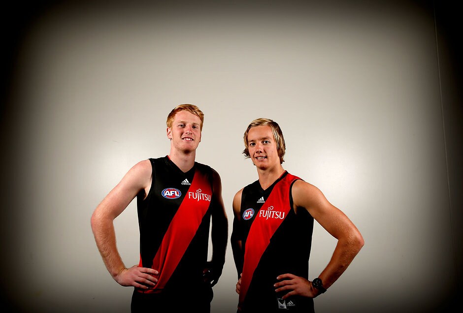 AFL 2015 Media - NAB AFL Draft Young Bombers Darcy Parish and Aaron Francis could play plenty of senior footy this year - ${keywords}